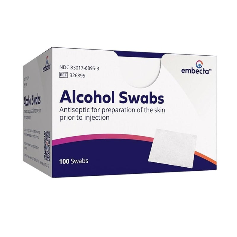 B & D Alcohol Swabs 100 Each (Pack of 3) - Image 1